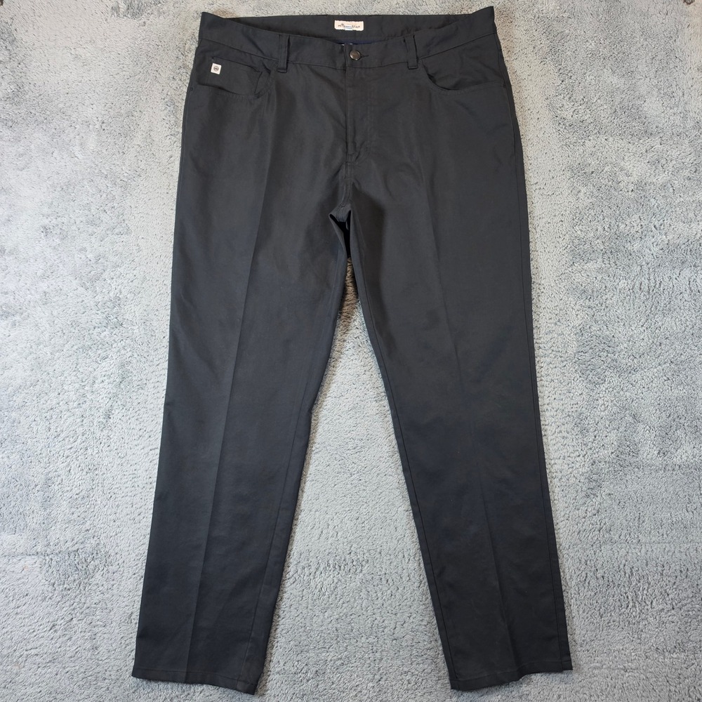 Peter Millar Eb66 Pants Mens 38x32 Black Performance Five Pocket Golf Crown - Picture 1 of 10